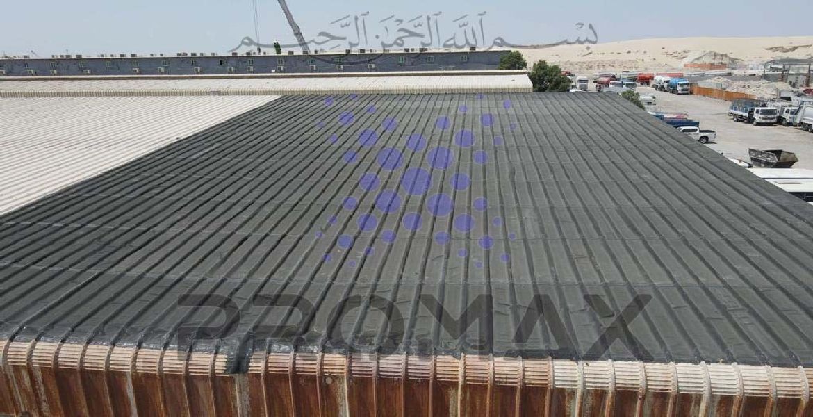 Global Corp Group - metal roof waterproofing project by Promax in Dubai, UAE